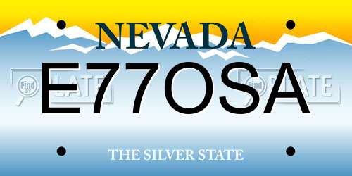 E77OSA Nevada License Plate