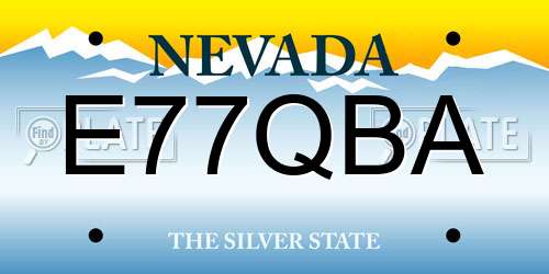 E77QBA Nevada License Plate