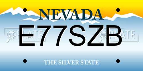 E77SZB Nevada License Plate