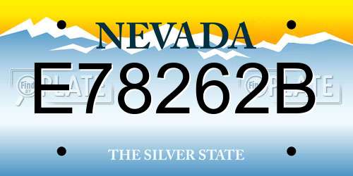 E78262B Nevada License Plate
