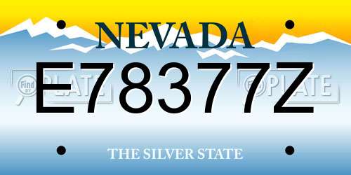 E78377Z Nevada License Plate