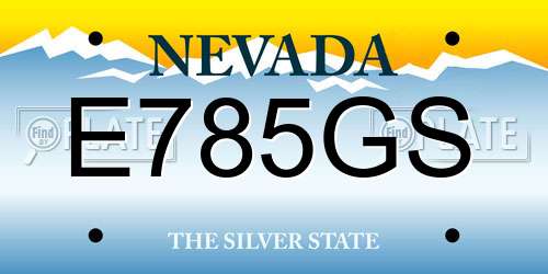E785GS Nevada License Plate
