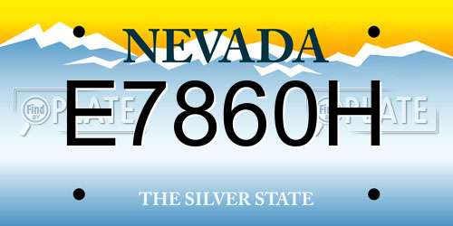 E7860H Nevada License Plate