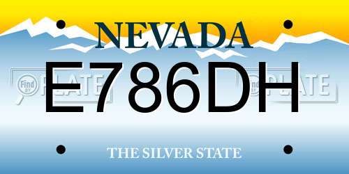E786DH Nevada License Plate