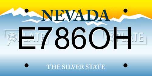 E786OH Nevada License Plate