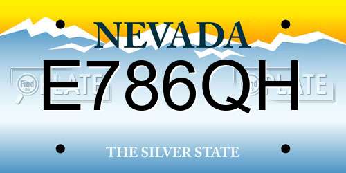 E786QH Nevada License Plate