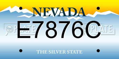 E7876C Nevada License Plate
