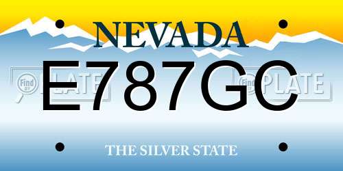 E787GC Nevada License Plate