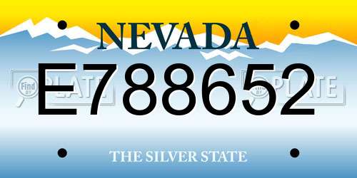 E788652 Nevada License Plate