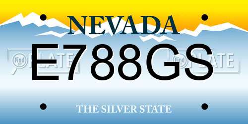 E788GS Nevada License Plate