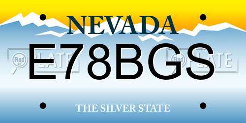 E78BGS Nevada License Plate