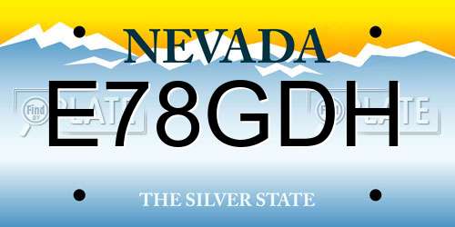 E78GDH Nevada License Plate