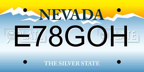 E78GOH Nevada License Plate