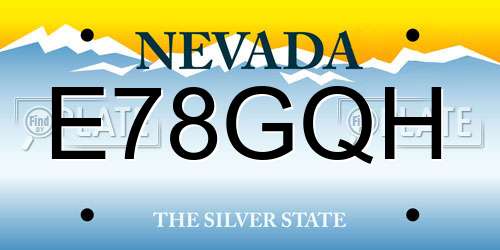 E78GQH Nevada License Plate
