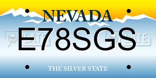 E78SGS Nevada License Plate