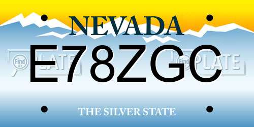 E78ZGC Nevada License Plate