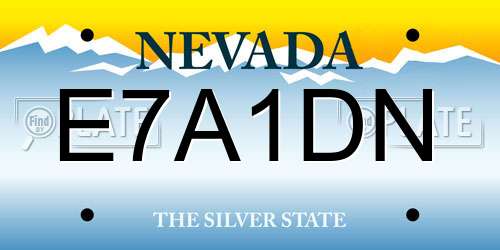 E7A1DN Nevada License Plate