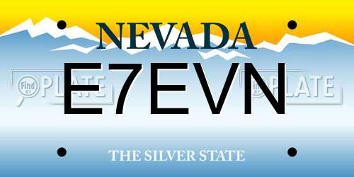 E7EVN Nevada License Plate