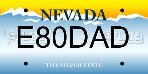 E80DAD Nevada License Plate