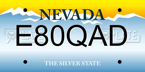 E80QAD Nevada License Plate