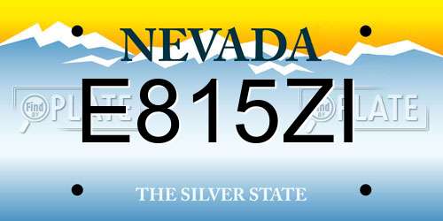 E815ZI Nevada License Plate