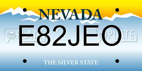 E82JEO Nevada License Plate