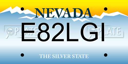 E82LGI Nevada License Plate