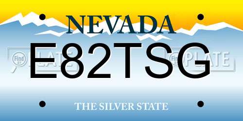 E82TSG Nevada License Plate