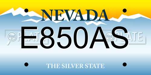 E850AS Nevada License Plate