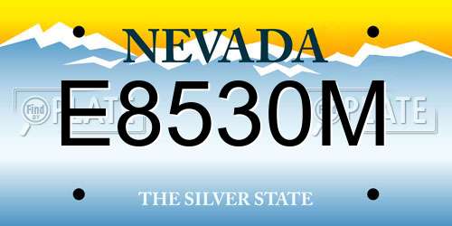 E8530M Nevada License Plate