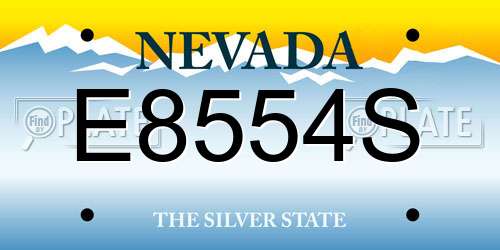 E8554S Nevada License Plate