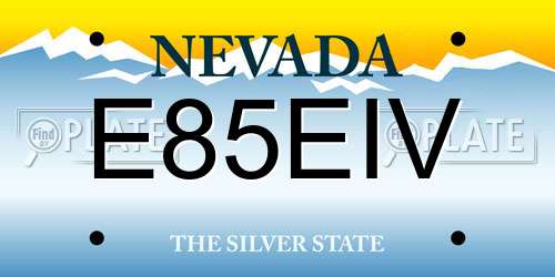 E85EIV Nevada License Plate