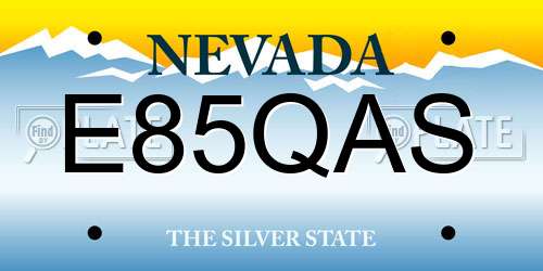 E85QAS Nevada License Plate