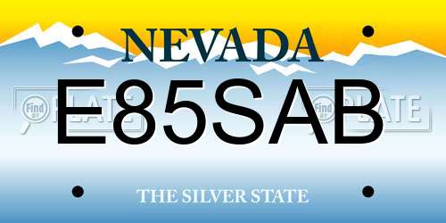 E85SAB Nevada License Plate