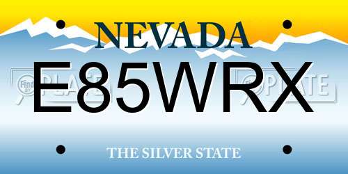 E85WRX Nevada License Plate