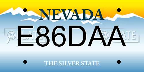E86DAA Nevada License Plate