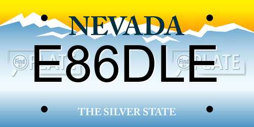 E86DLE Nevada License Plate