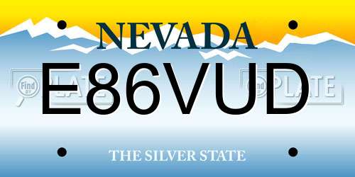 E86VUD Nevada License Plate