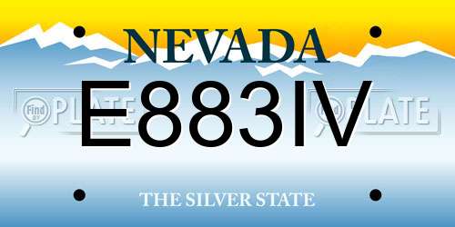 E883IV Nevada License Plate