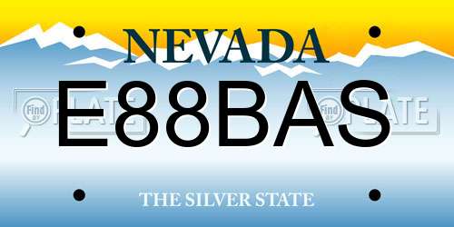 E88BAS Nevada License Plate