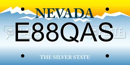 E88QAS Nevada License Plate