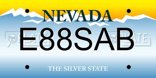 E88SAB Nevada License Plate