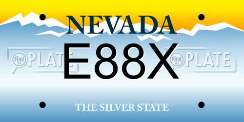 E88X Nevada License Plate