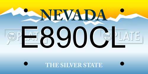 E890CL Nevada License Plate