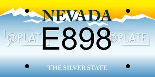 E898 Nevada License Plate