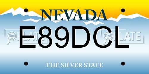 E89DCL Nevada License Plate