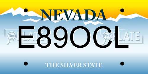 E89OCL Nevada License Plate