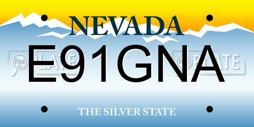E91GNA Nevada License Plate