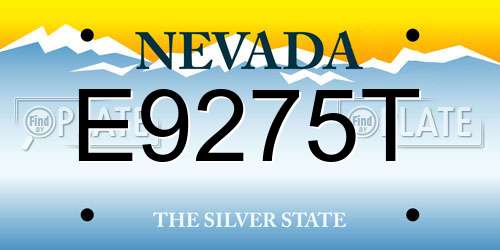 E9275T Nevada License Plate