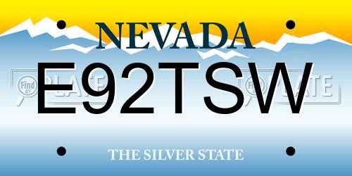 E92TSW Nevada License Plate